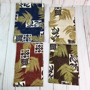 4 Fat Quarters Ocean Life FQ Pack 100% Cotton Turtles Ferns Earth Tones 18"x21"